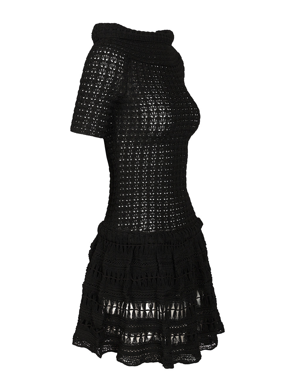 short charlotte dress Black Viscose Polyamide Coton