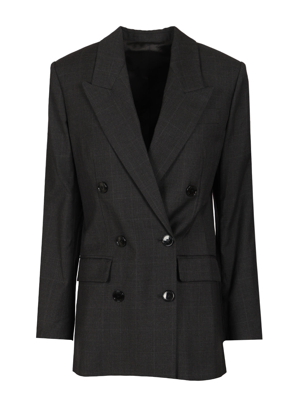 Jevima wool Prince of Wales suit jacket Grey Laine Vierge Elasthanne