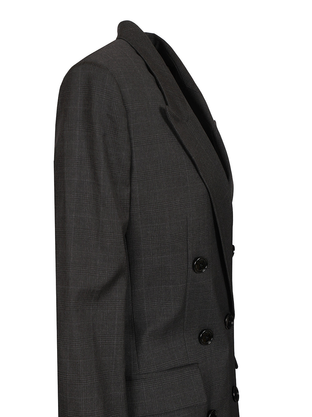 Jevima wool Prince of Wales suit jacket Grey Laine Vierge Elasthanne