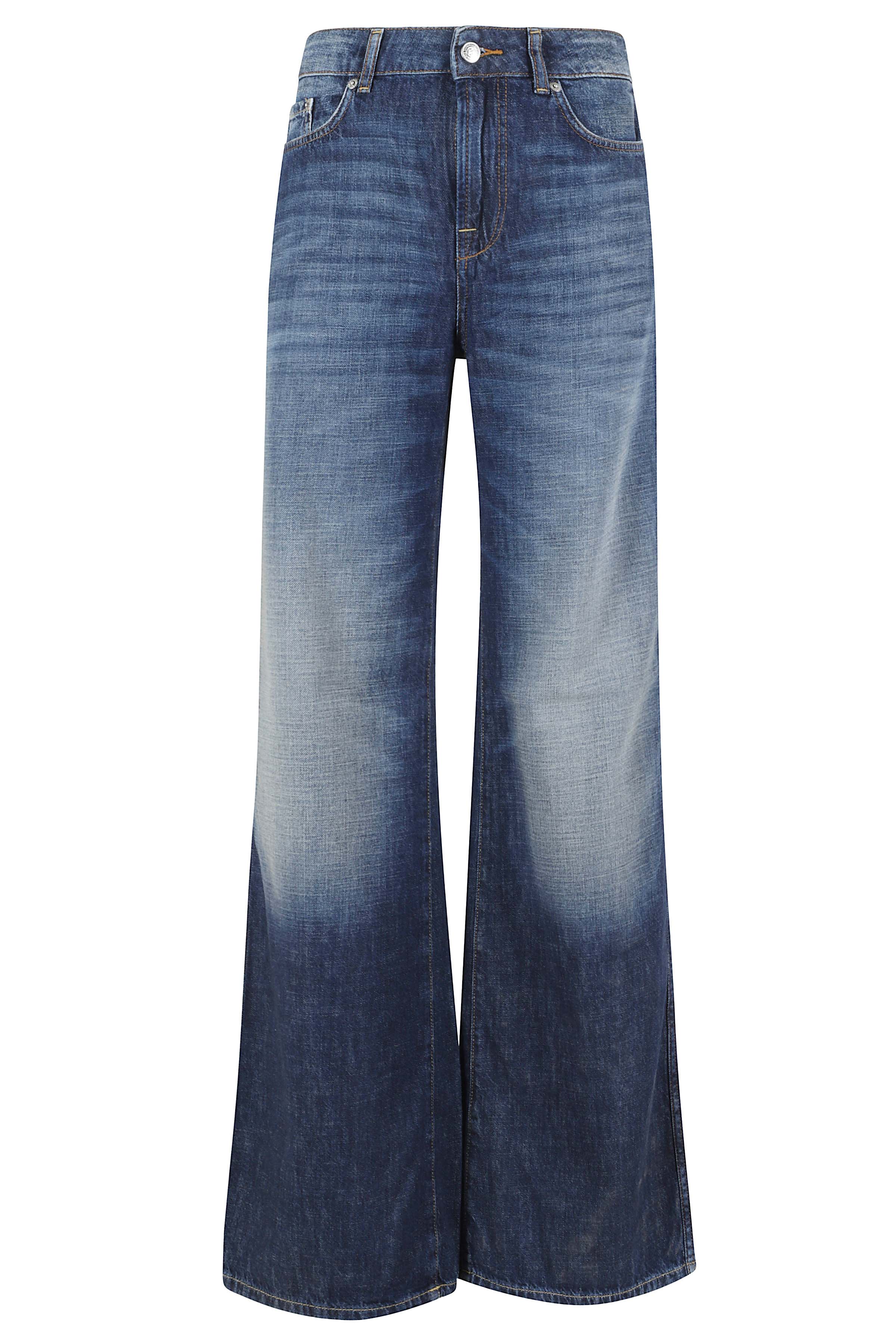 Pretender Pantalone Gamba Ampia Blue Cotone Jean