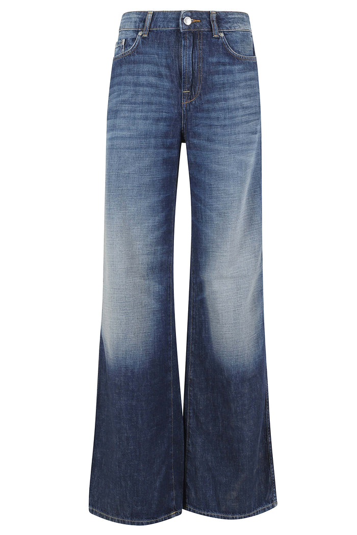 Pretender Pantalone Gamba Ampia Blue Cotone Jean