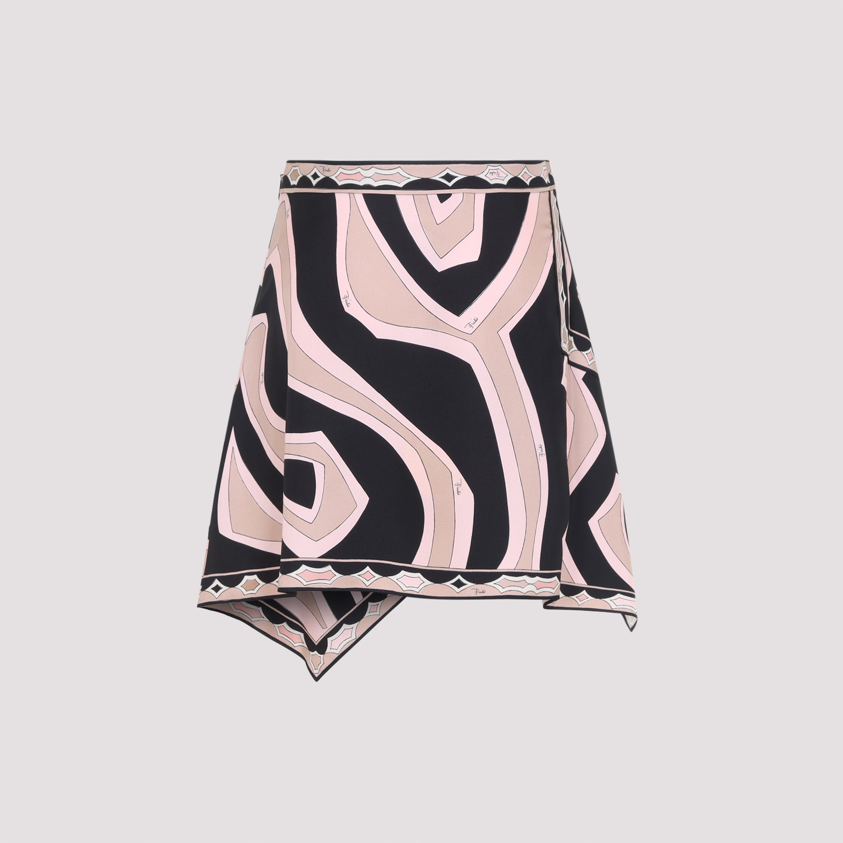 Silk Twill Mini Skirt Multicolour