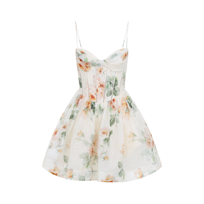 Zimmermann Carousel Corset Mini Dress Linen/flax