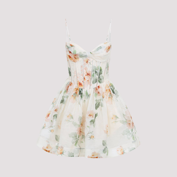 Zimmermann Carousel Corset Mini Dress Linen/flax