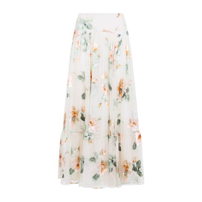 Zimmermann Carousel Burnout Midi Skirt Viscose
