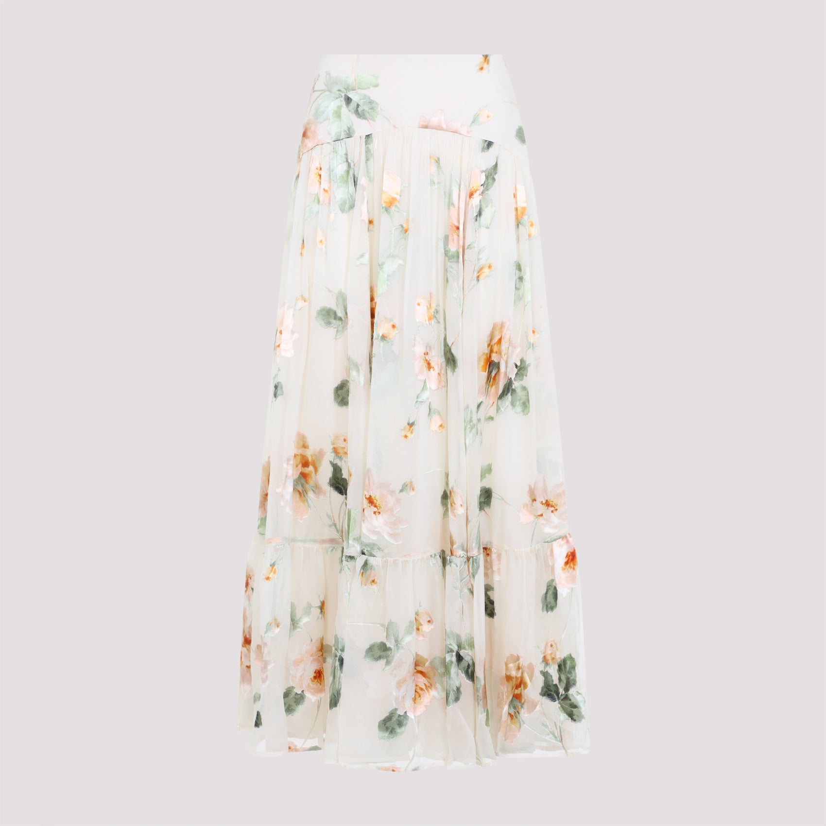 Zimmermann Carousel Burnout Midi Skirt Viscose