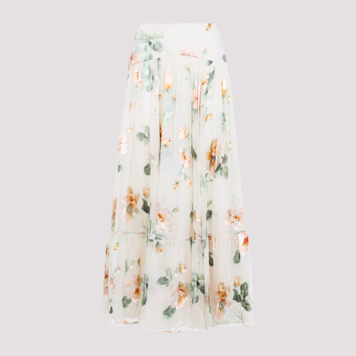 Zimmermann Carousel Burnout Midi Skirt Viscose