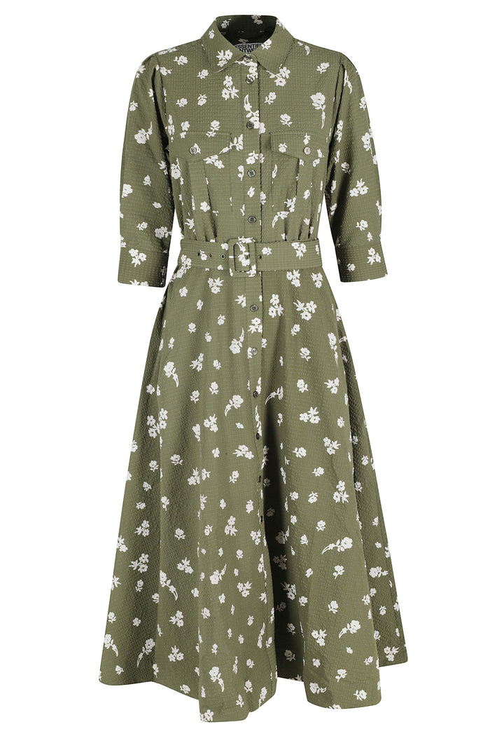 Jizo Shirt Dress Green Polyester | Lining: Viscose Abito