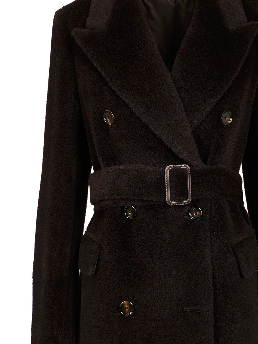 Josie double-breasted coat Black Alpaca Wool