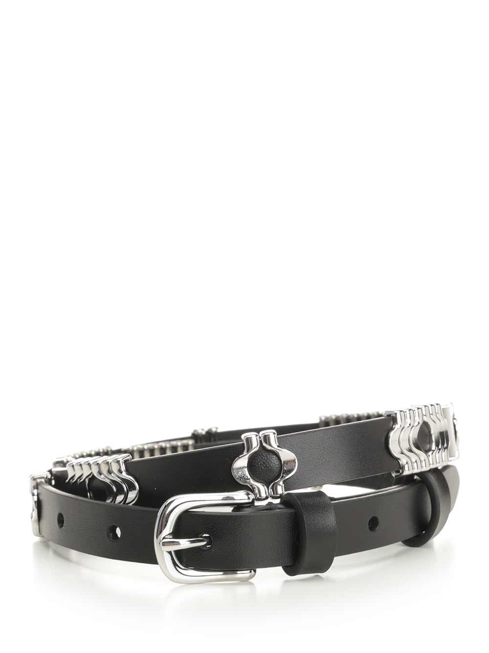 Odena Belt Black Poil De Bovin Zamak