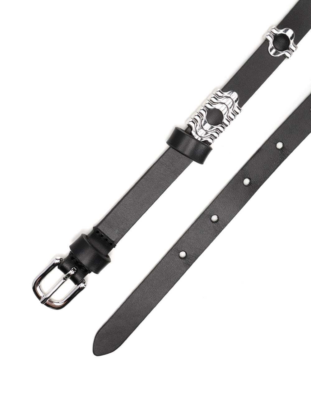 Odena Belt Black Poil De Bovin Zamak