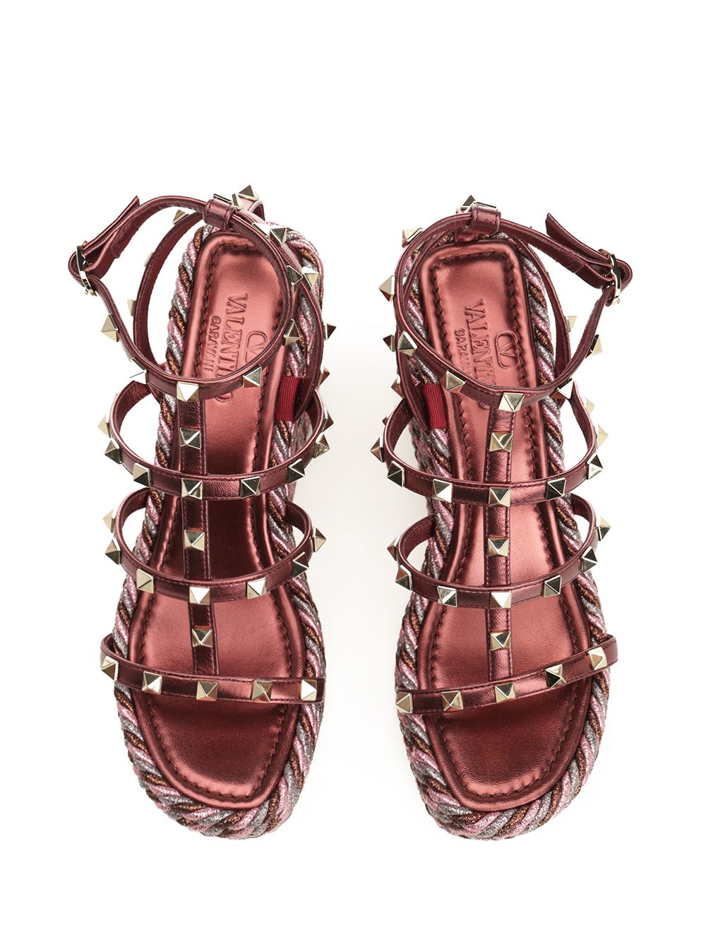 Metallic Calfskin Wedge Violet Sandal