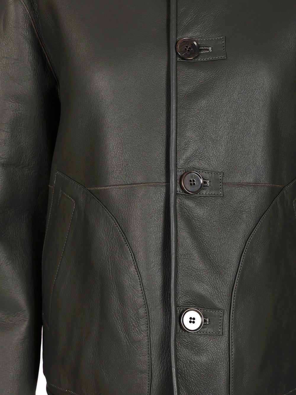 Reversible Lucine Jacket Green Lamb Leather