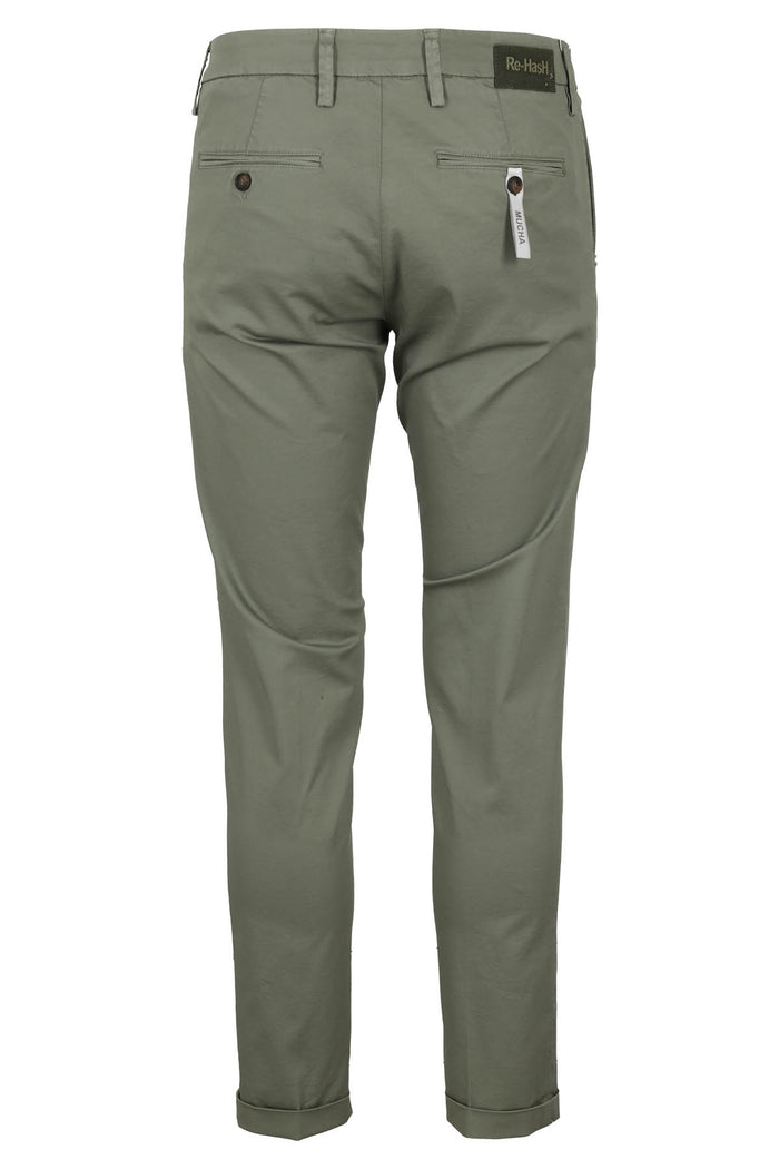 Mucha Cot Cavallery Green Cotone Lyocell Elastan Pantaloni