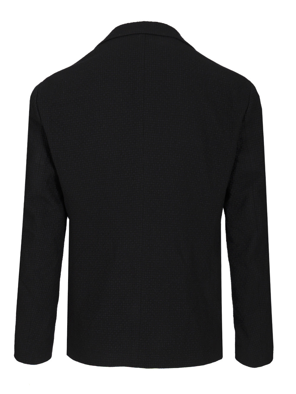 Single-Breasted Stretch Wool Jacket Blue Elastane
