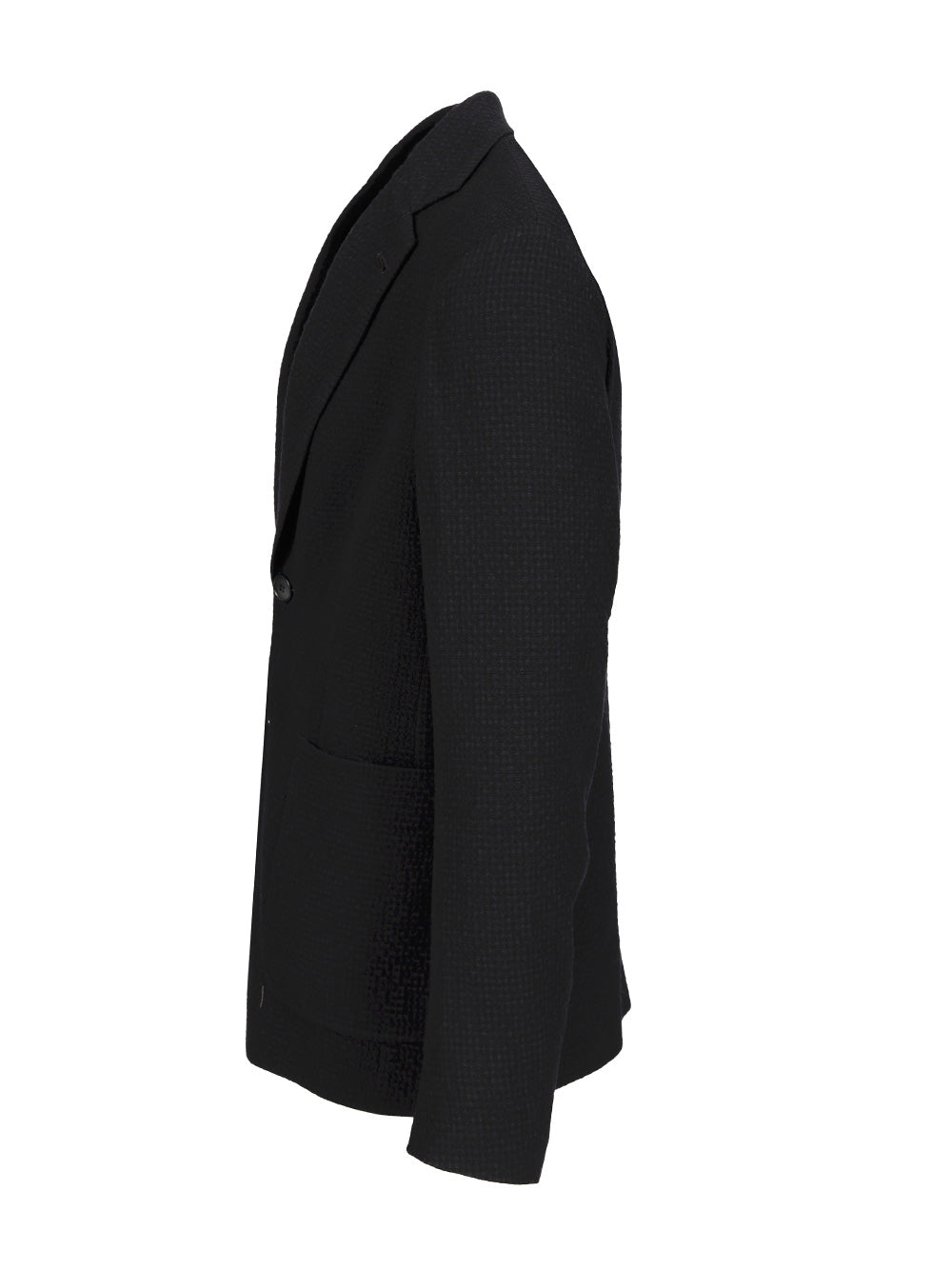 Single-Breasted Stretch Wool Jacket Blue Elastane