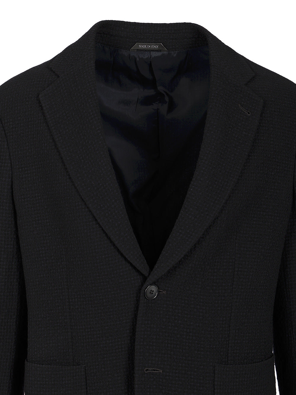 Single-Breasted Stretch Wool Jacket Blue Elastane