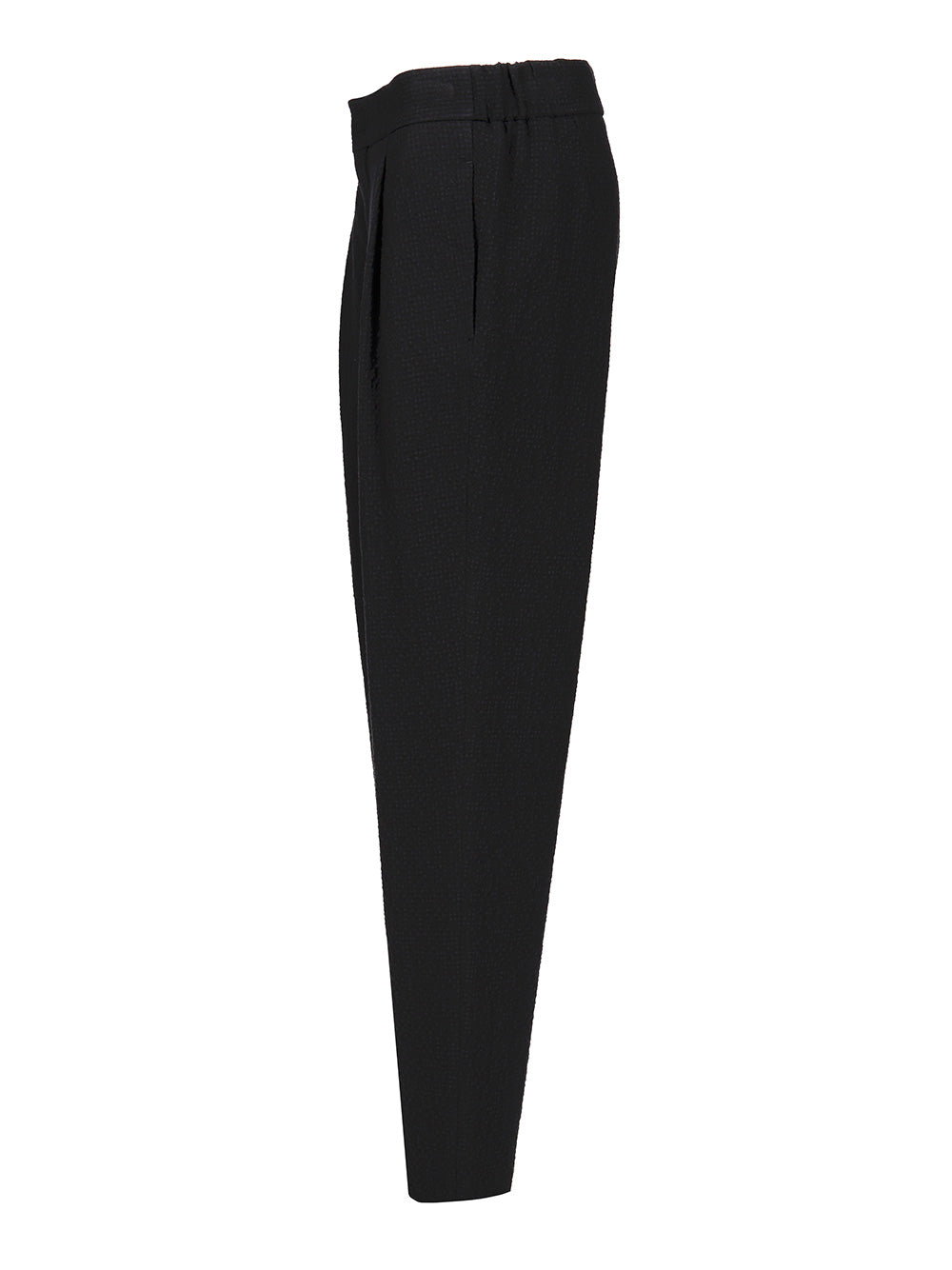Stretch Wool Single Pleat Trousers Blue Elastane