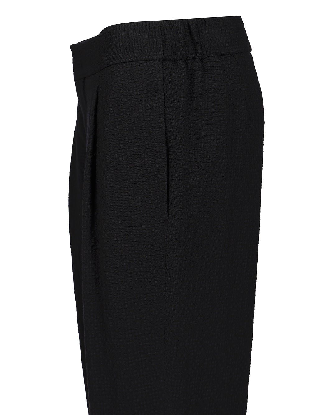 Stretch Wool Single Pleat Trousers Blue Elastane