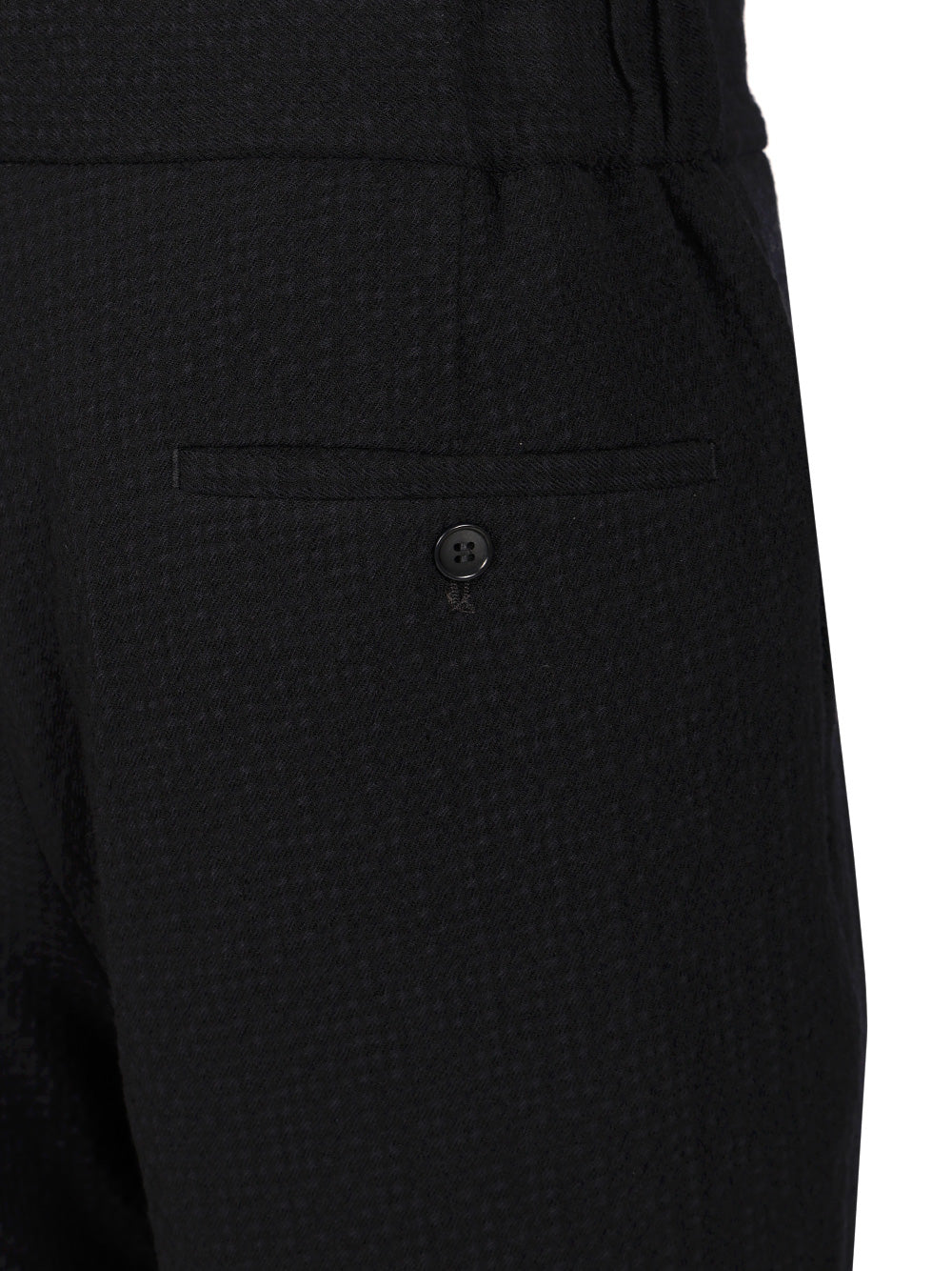 Stretch Wool Single Pleat Trousers Blue Elastane