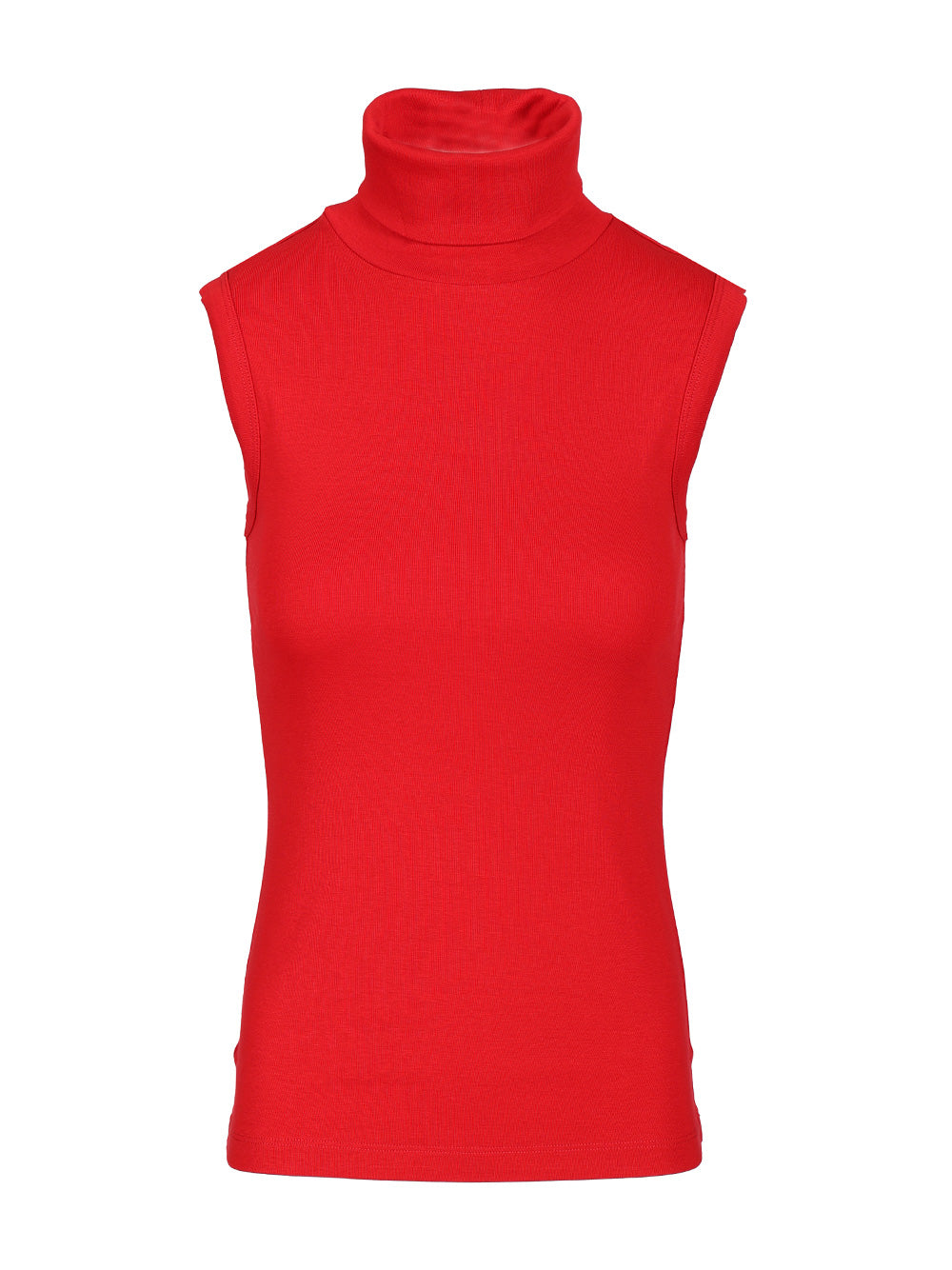 Dinah Turtleneck Tank Top Red Organic Cotton Tops