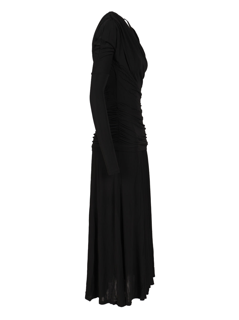 Ruffled Dress Black Viscose