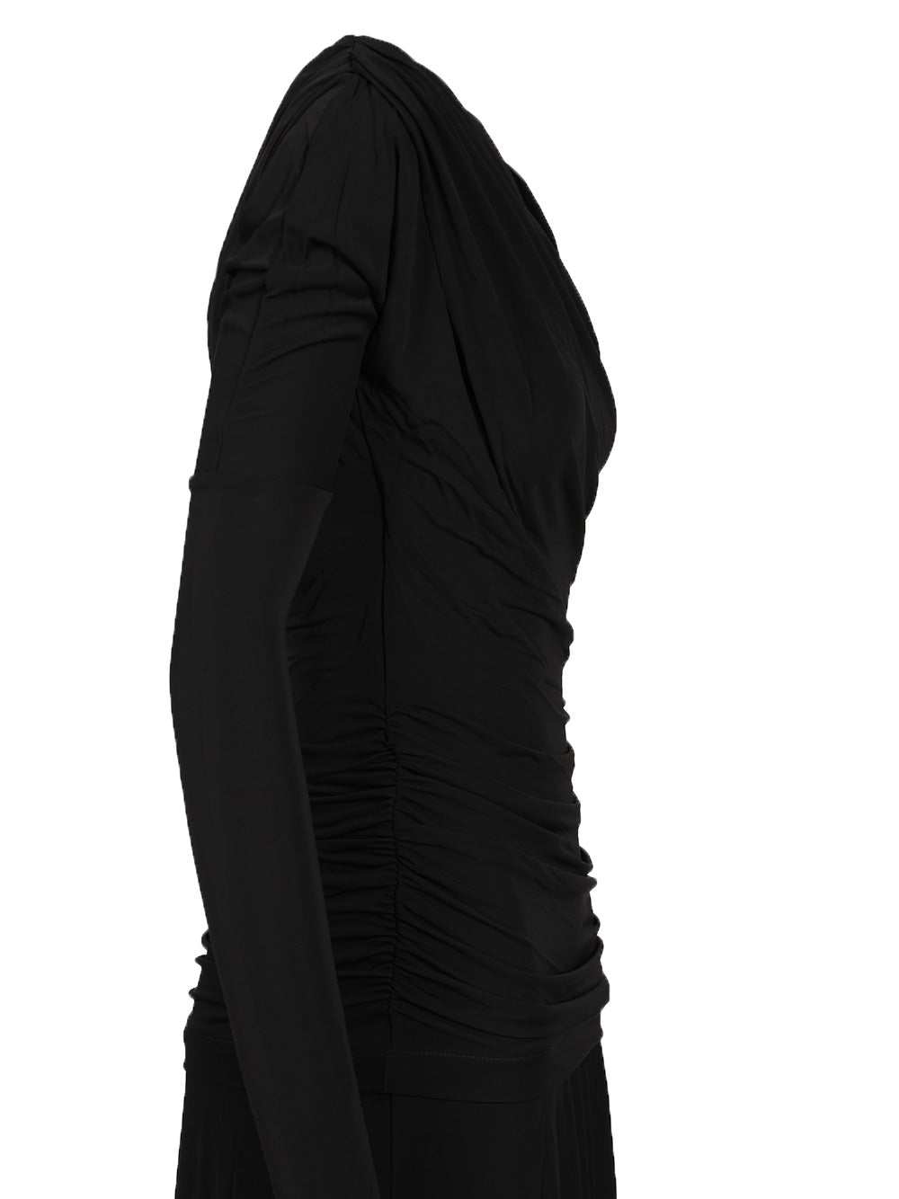 Ruffled Dress Black Viscose