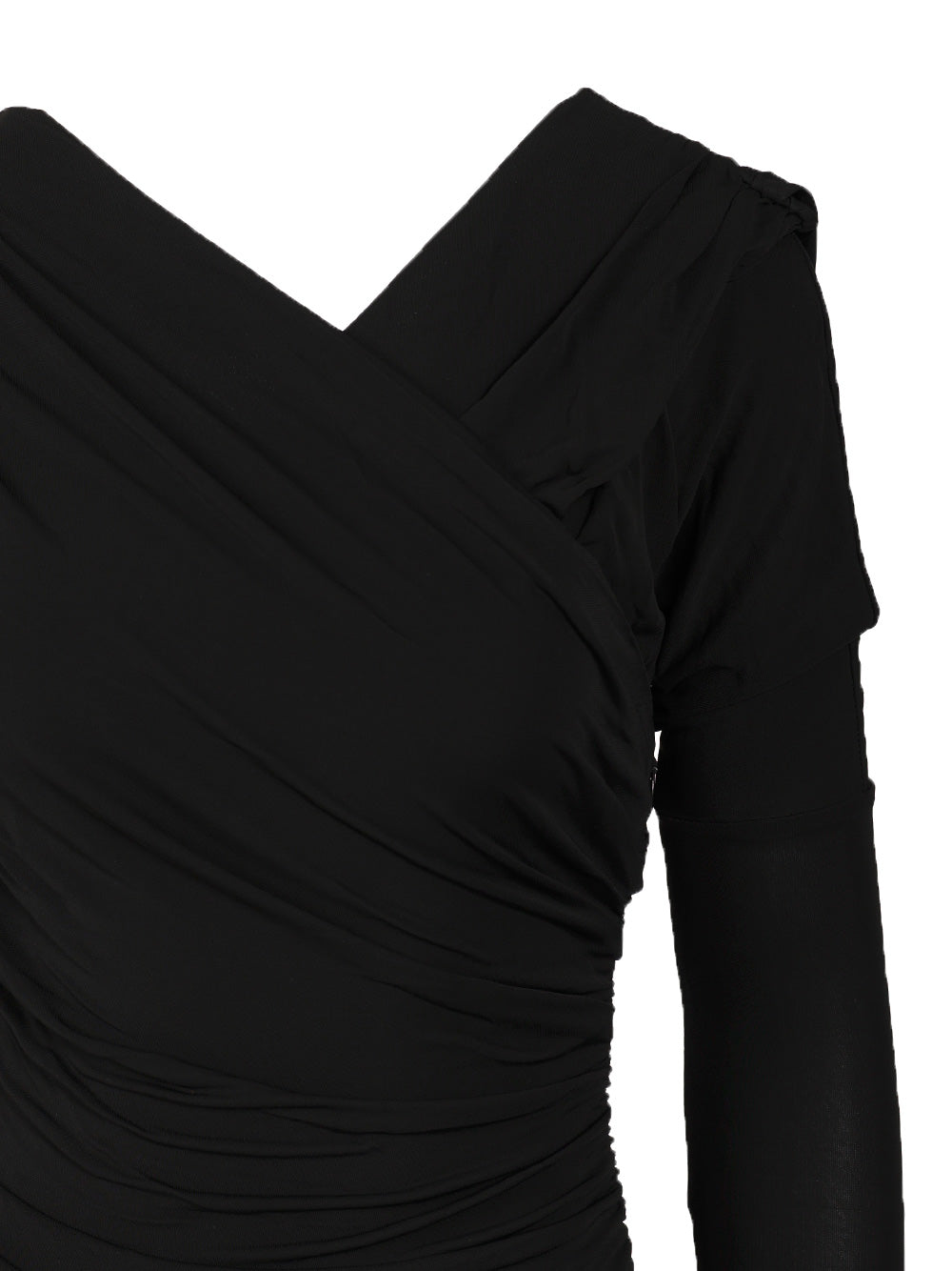Ruffled Dress Black Viscose