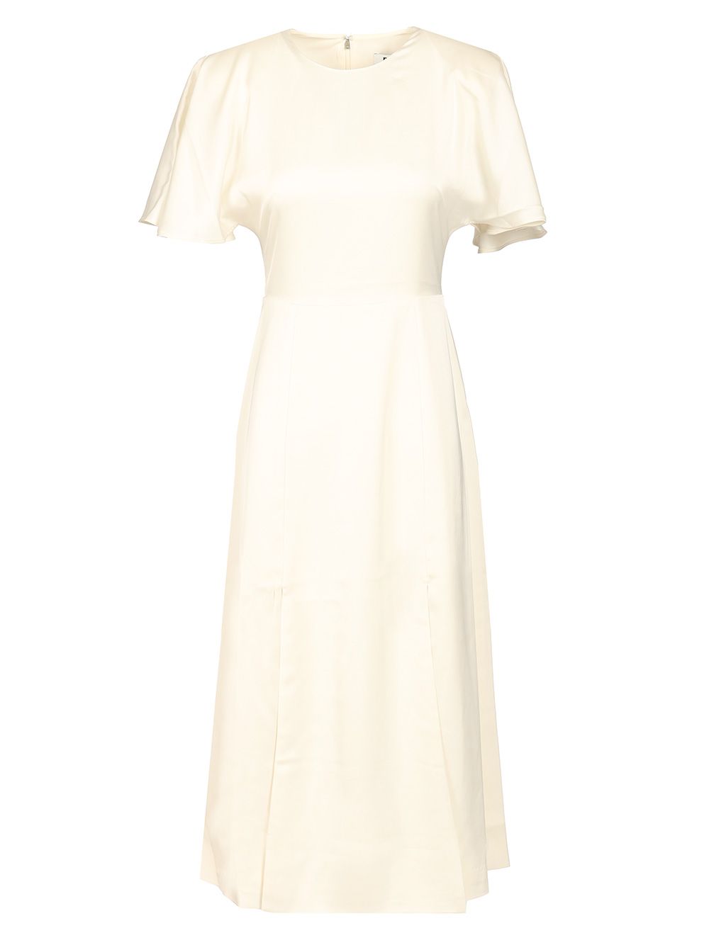 Shiny satin midi dress White