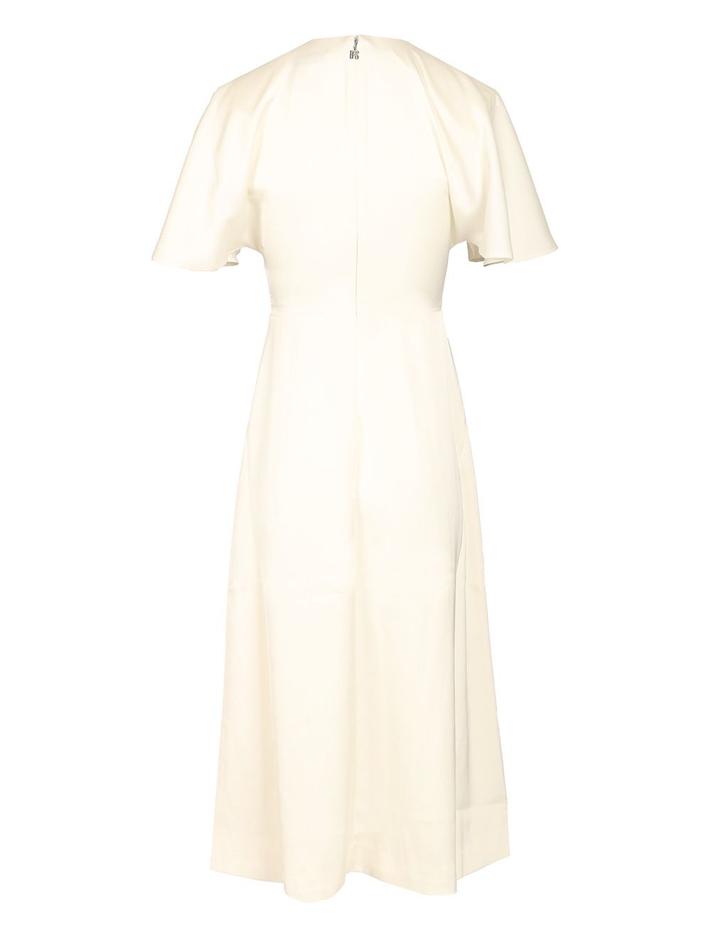 Shiny satin midi dress White