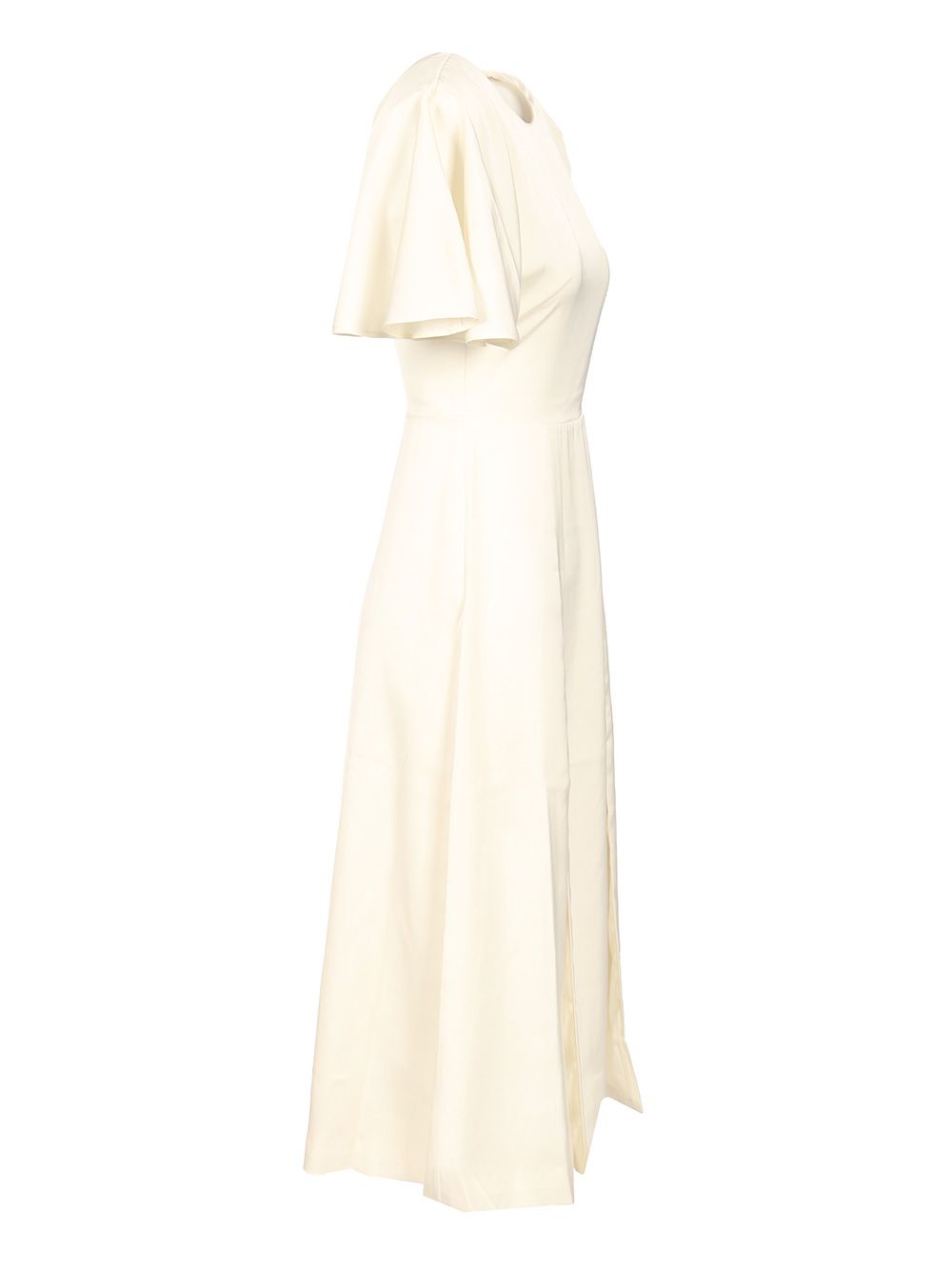 Shiny satin midi dress White