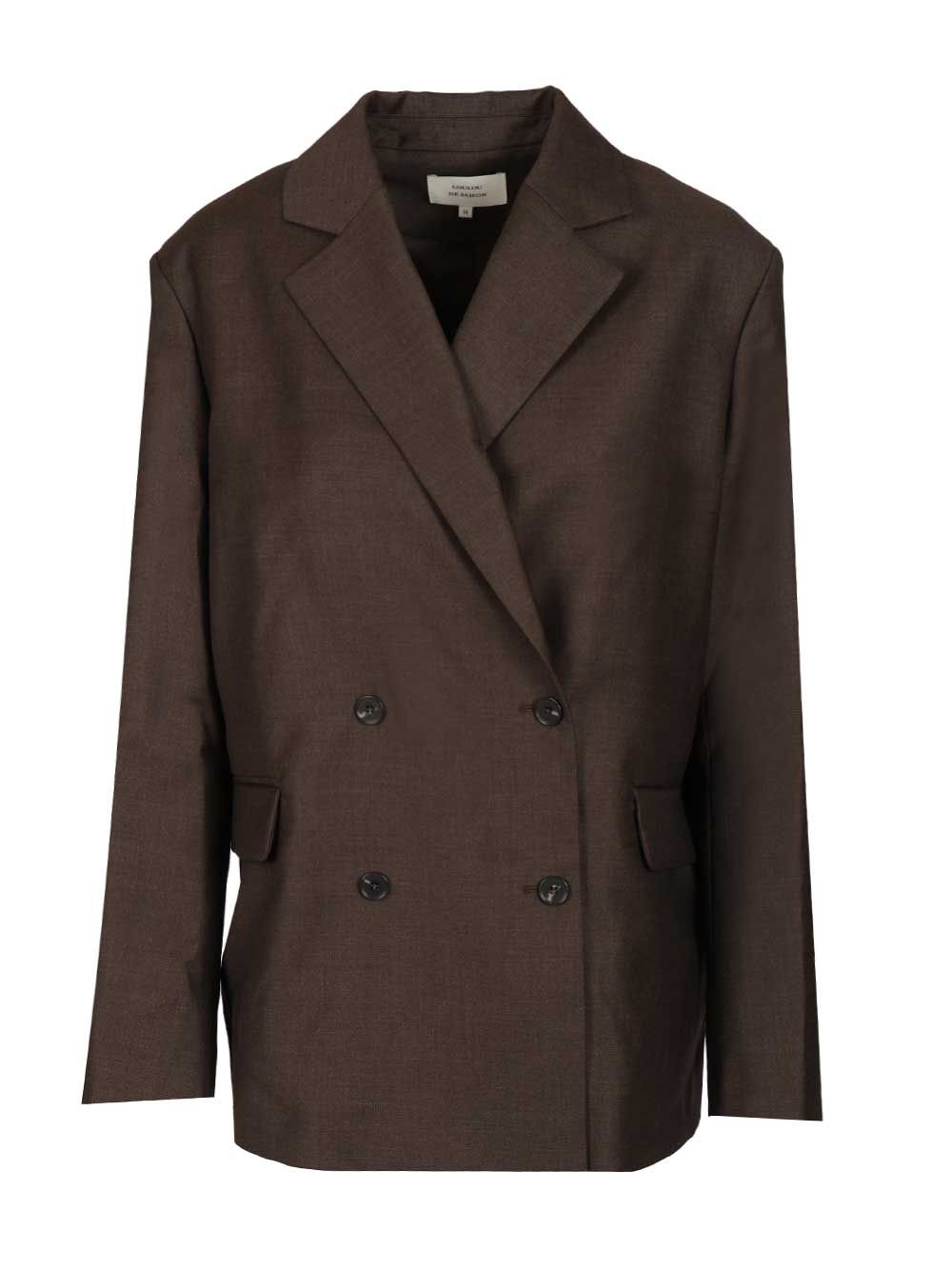 Donau Double-Breasted Blazer Brown Virgin Wool Jacket