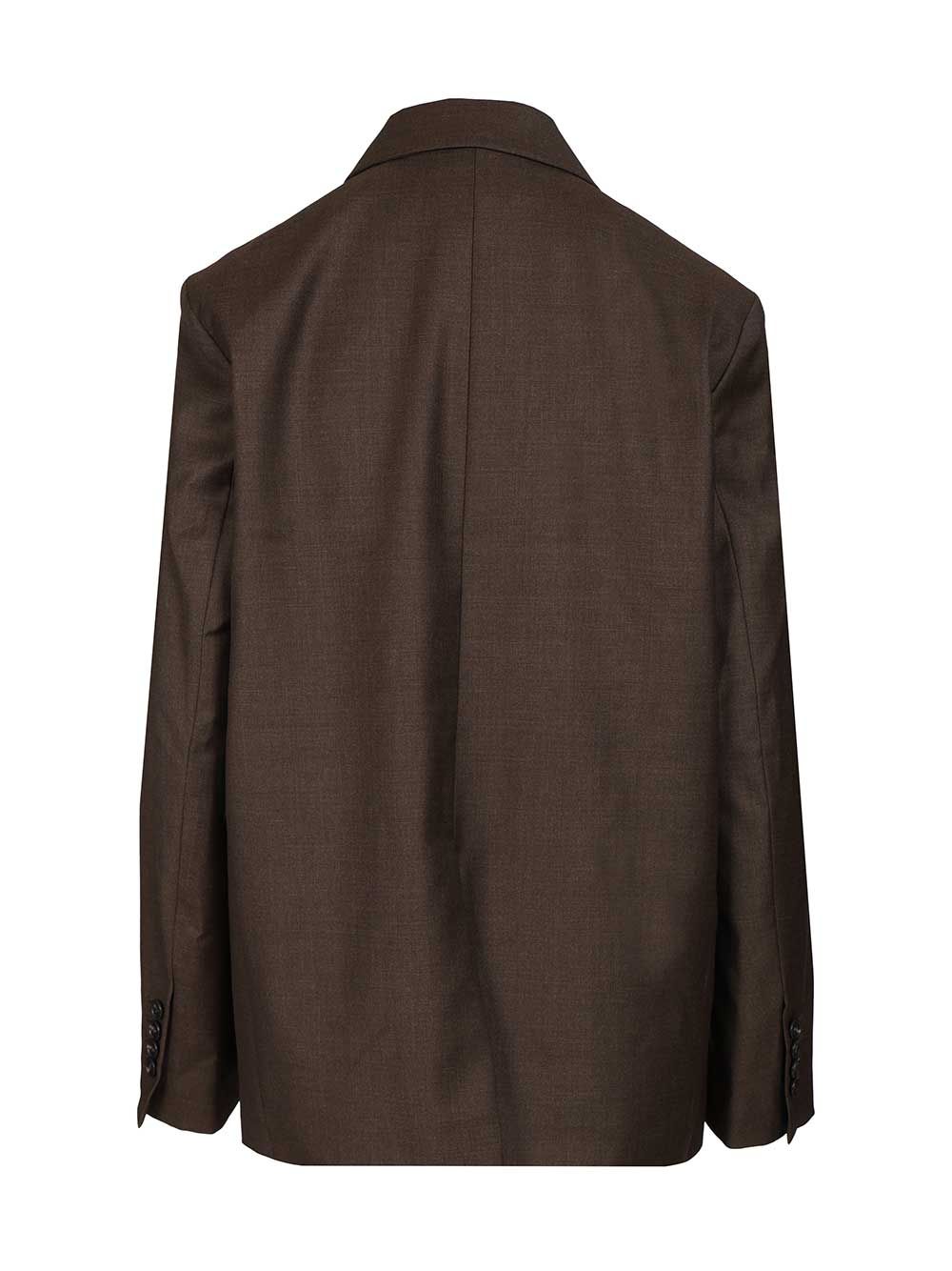Donau Double-Breasted Blazer Brown Virgin Wool Jacket