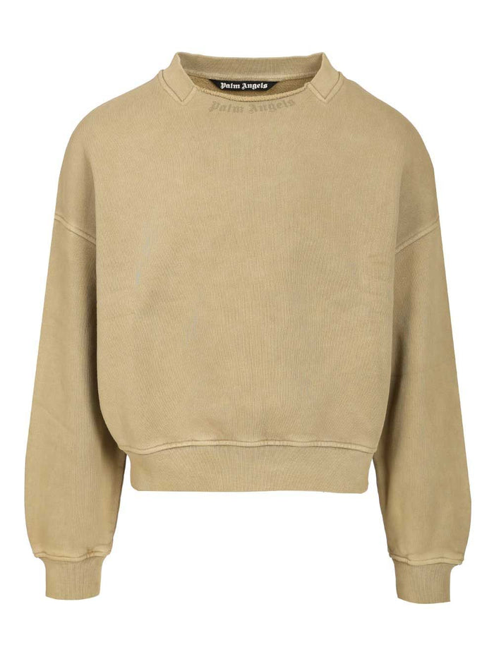 Curved Logo Sweatshirt Green Sweatshirts