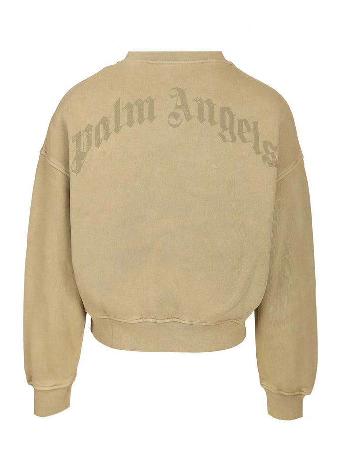 Curved Logo Sweatshirt Green Sweatshirts