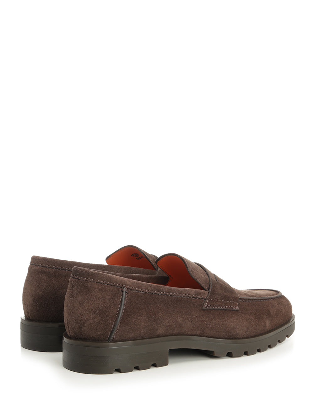 Suede moccasin with rubber sole Brown Calf Goat Lamb Loafers