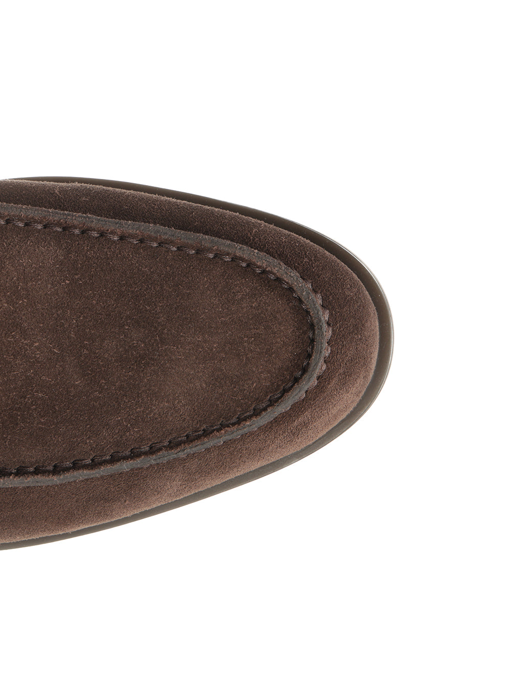 Suede moccasin with rubber sole Brown Calf Goat Lamb Loafers