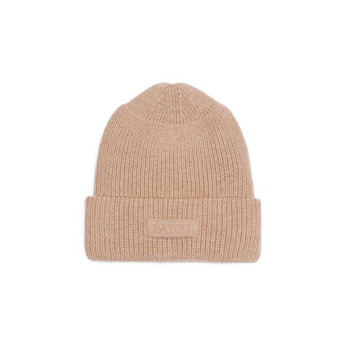 Patou Knitted Ribbed Beanie Hat Wool