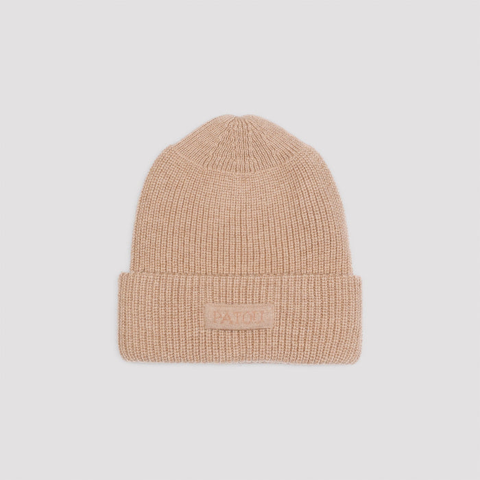 Patou Knitted Ribbed Beanie Hat Wool