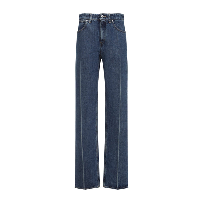 Jil Sander 114 Treated Trousers Blue Cotton