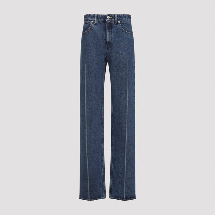 Jil Sander 114 Treated Trousers Blue Cotton