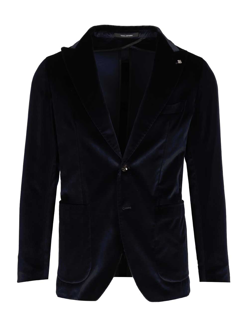 Smooth Velvet Jacket Blue Cotton Elastan Stretch