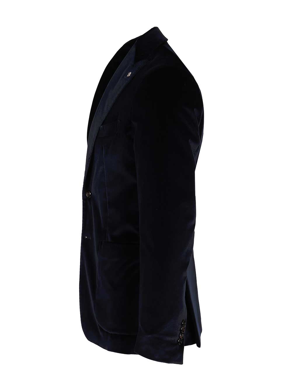 Smooth Velvet Jacket Blue Cotton Elastan Stretch