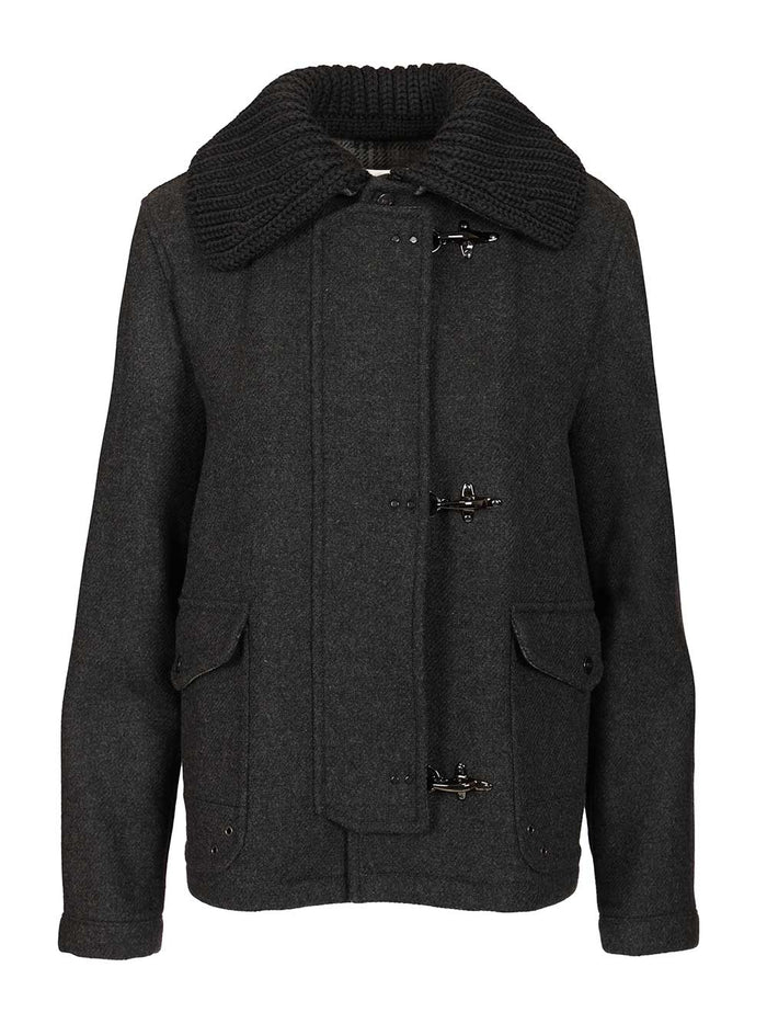 3-Hook Wool Jacket Grey Coat