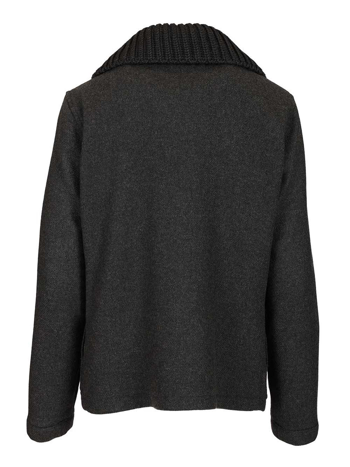 3-Hook Wool Jacket Grey Coat