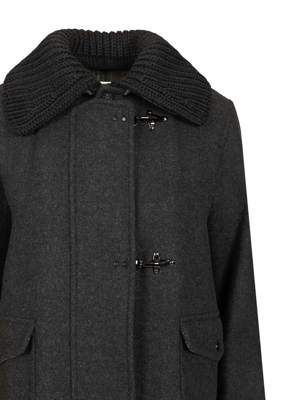 3-Hook Wool Jacket Grey Coat