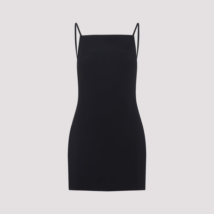 Viscose Mini Dress Black Acetate Elastane