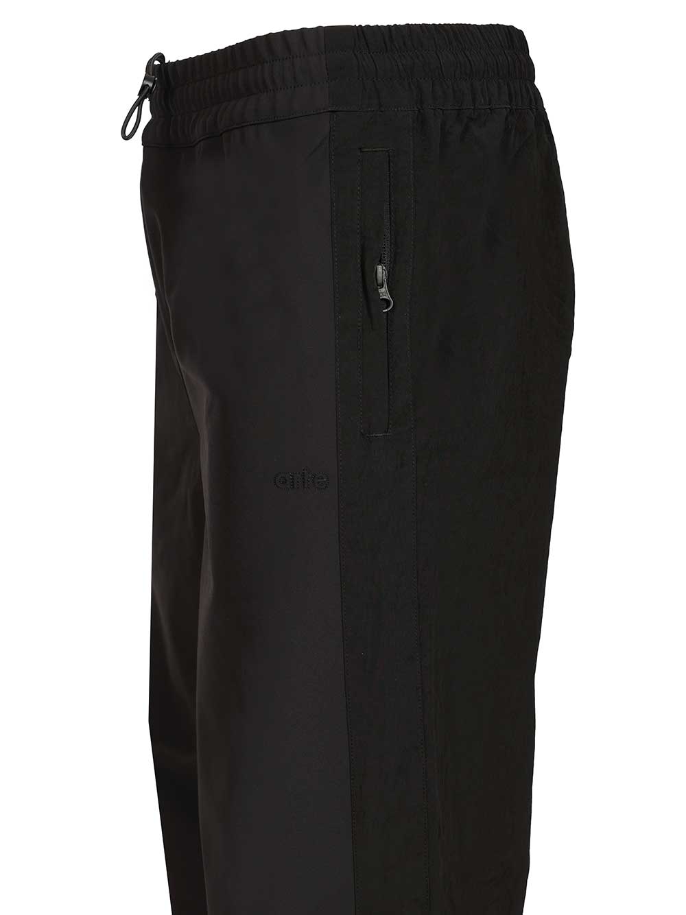 Nylon Tracksuit Bottoms Black Polyamide Trousers