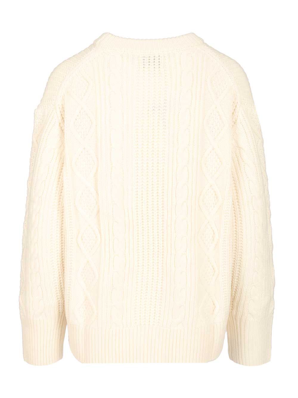 Silva cable knit sweater White Wool Cashmere Knitwear