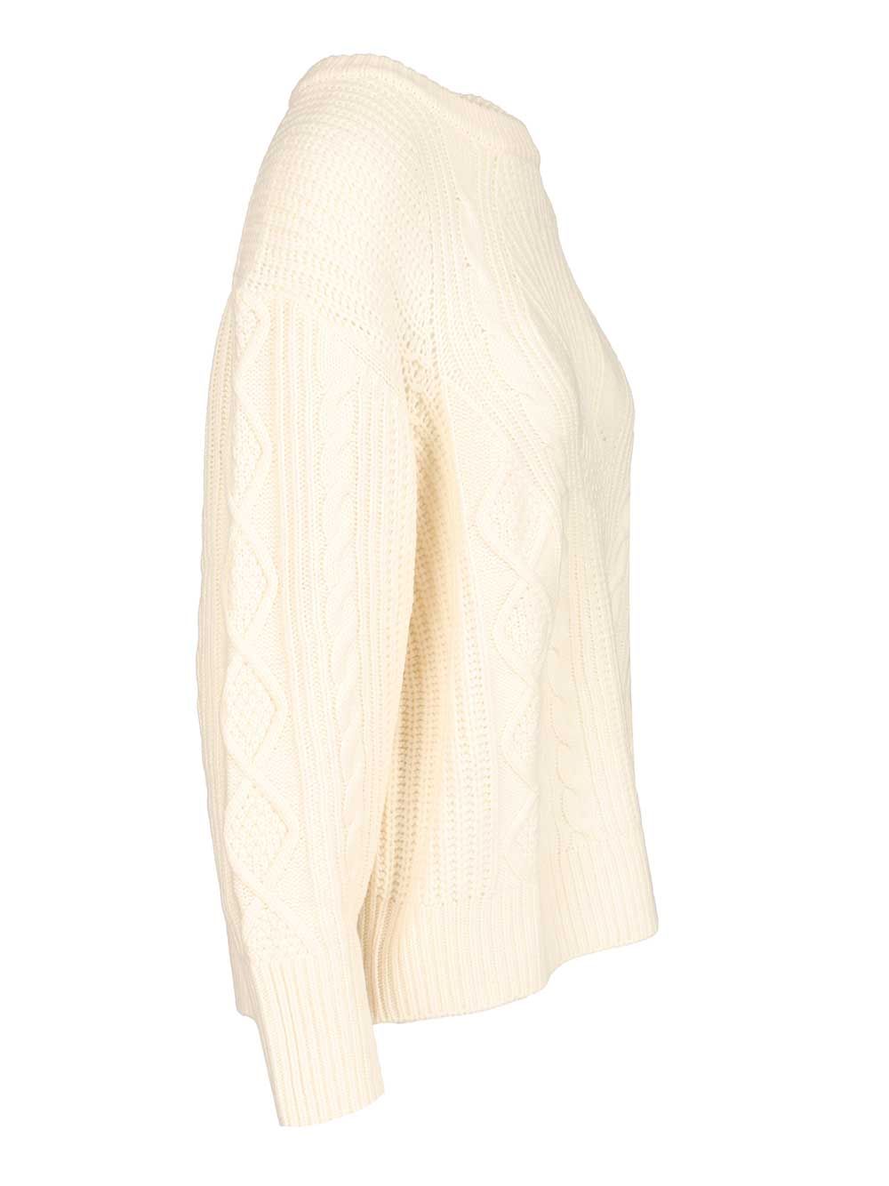 Silva cable knit sweater White Wool Cashmere Knitwear